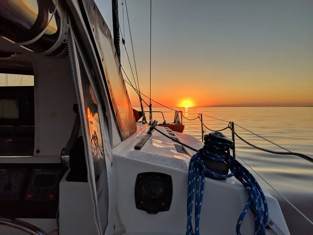 First light along the side deck