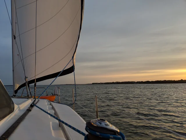 The headsail in the morning light