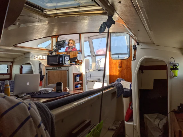 Looking forward across the saloon