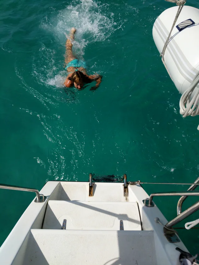 A swim in turquoise water