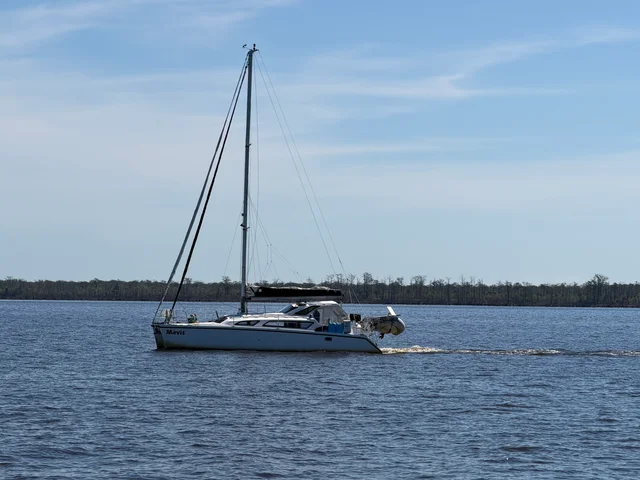 Mavis at anchor in March 2026