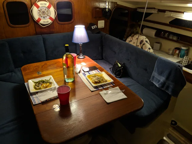 Dinner set in the saloon
