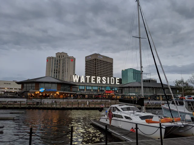 Mavis at the Waterside waterfront