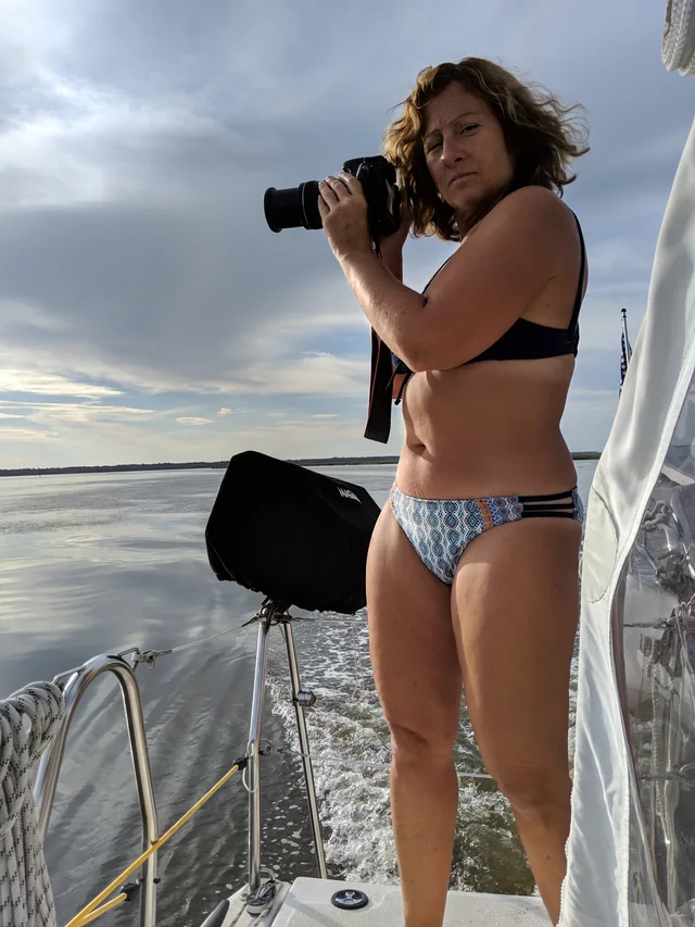 Watching the horizon from the foredeck