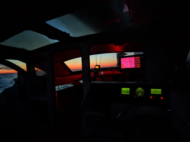 The helm after sunset